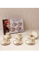 Ceramic cups set with dishes 12 pieces
