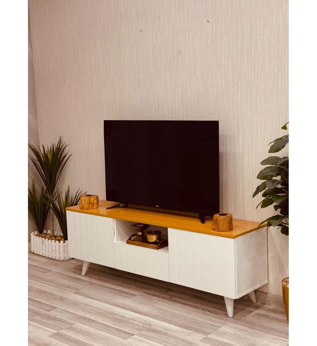 طاولة بلازما خشب ابيض 160سم