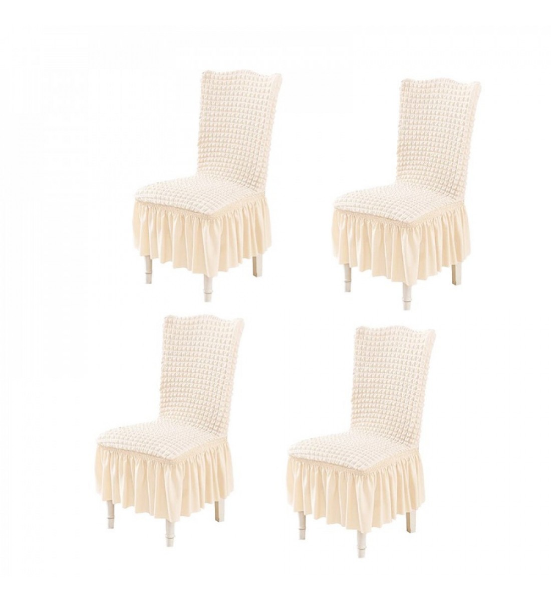 تلبيسة كرسي سفرة طعام 4قطع لون بيجC112