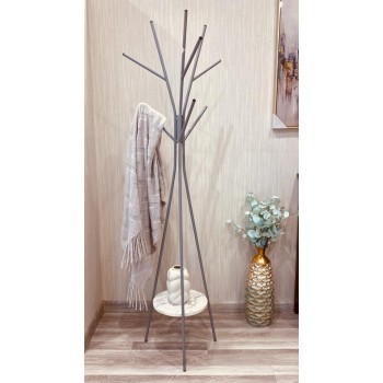 علاقة ملابس حديد ذهبي برف خشبي 190سم