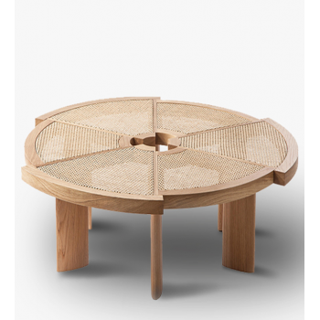  طاولة تقديم خدمة أرضية خشبي مدور 120*120*33سم 