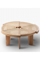 Round wood floor service table 120 * 120 * 33 cm
