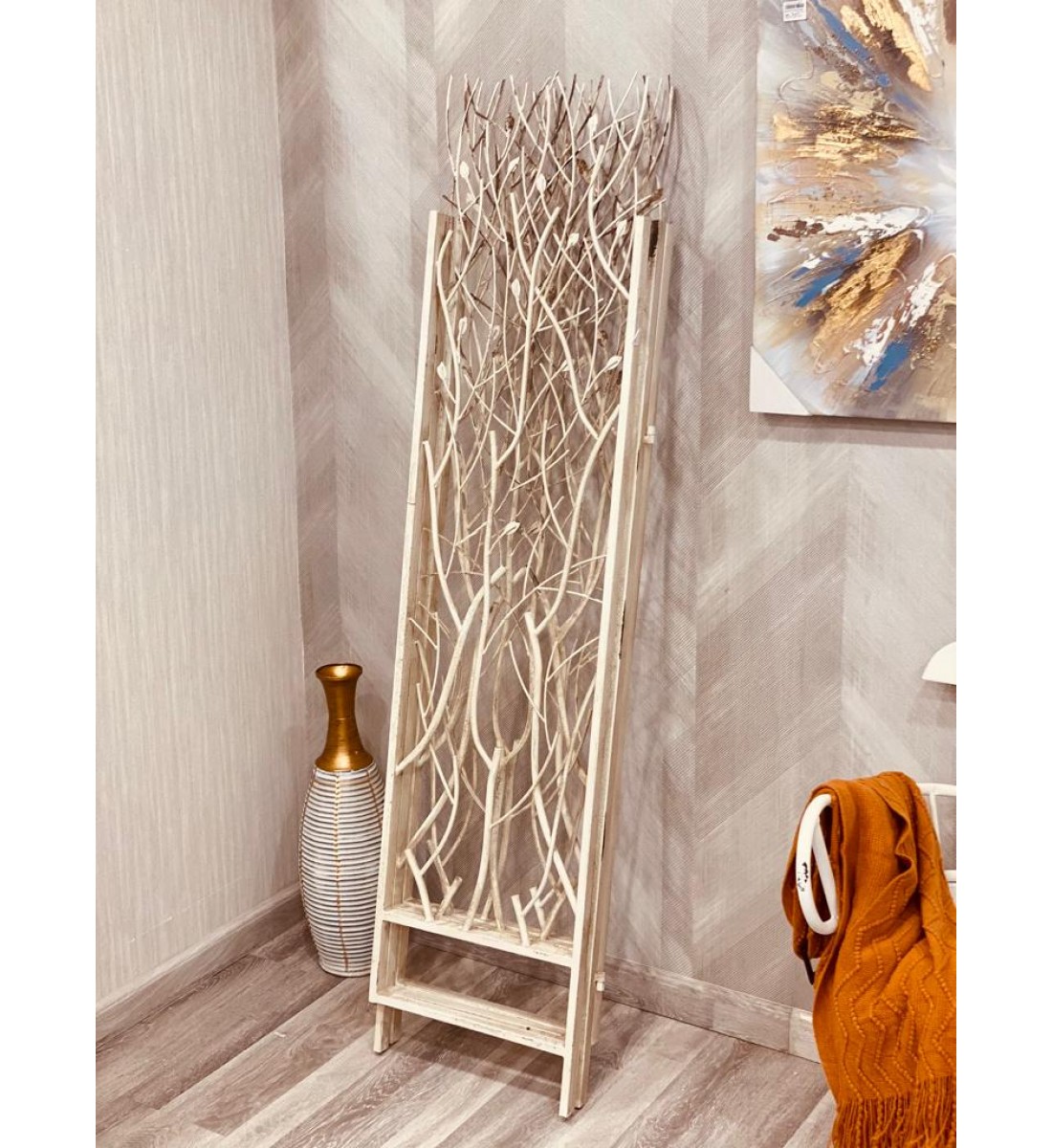 Wall partition, rustic iron decor, size 125 * 3 * 173 cm