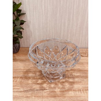 صحن تقديم زجاج دائري بقاعدة ـ متين وخامة ثقيلة 