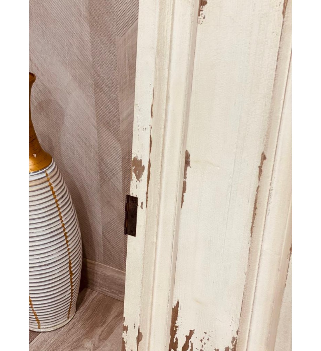 Decorative door in the form of a rustic wood window, size 220 * 31 cm