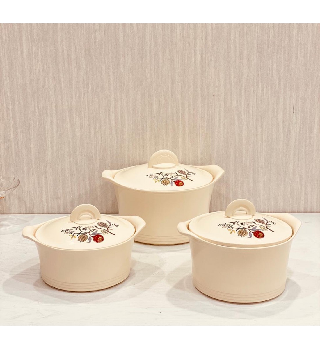 طقم حافظات طعام فالكون بلاستيك 3 قطع هندية 