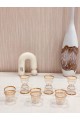 A set of white glass cups with a gilded pattern, 12 pieces
