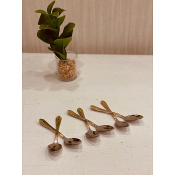 طقم ملاعق اكل صغير  6 حبات فضي مذهب