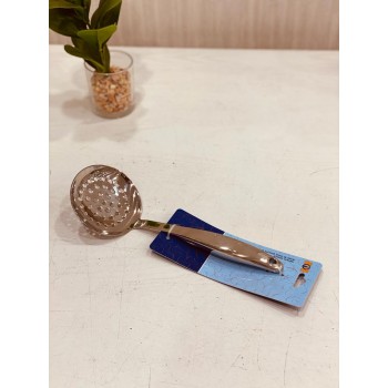 ملعقة غرف بمصفاة للزيت استانلس استيل فضي خامة ثقيلة