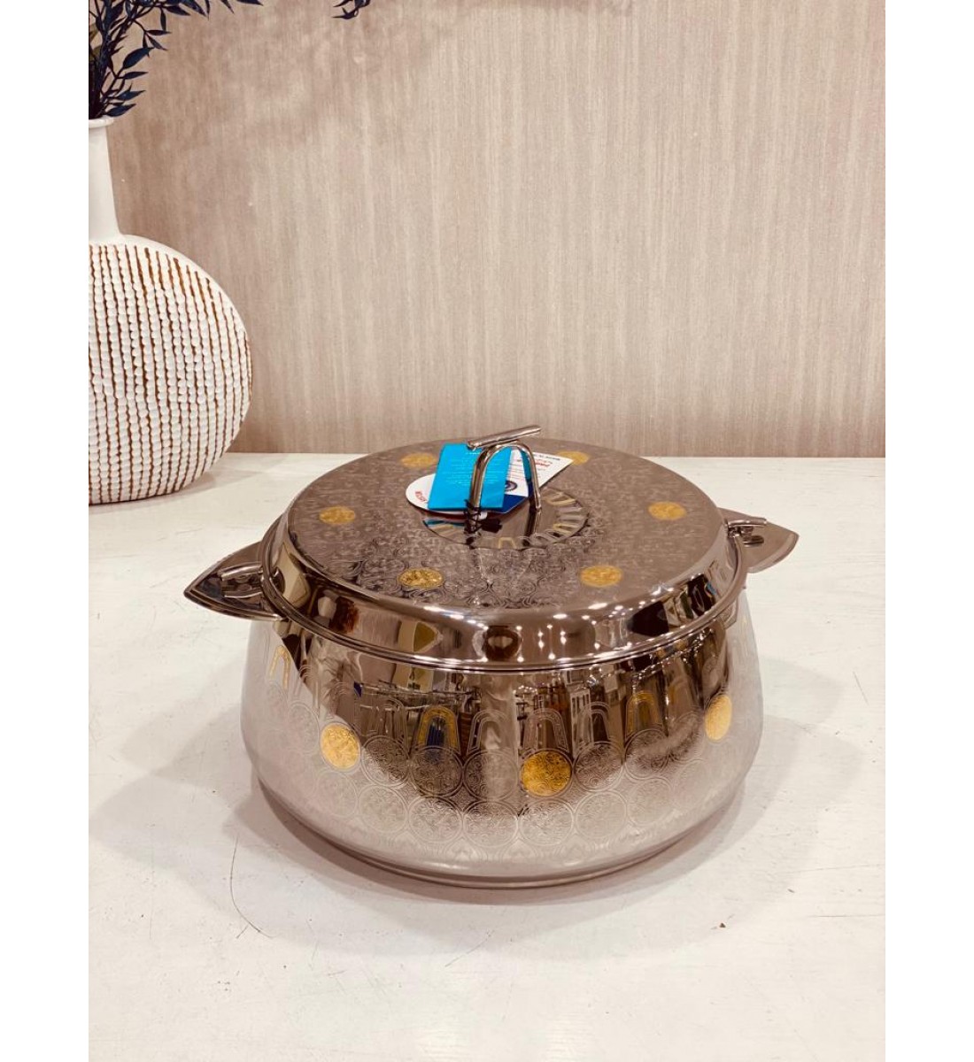 Silver Sword Steel Food Container With Gold Pattern 2500 ml  
