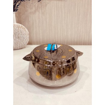 حافظة طعام استيل السيف فضي بنقشة مذهبة 2500 مل  