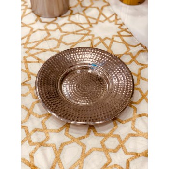 صحن كنافة استيل فضي 21سم