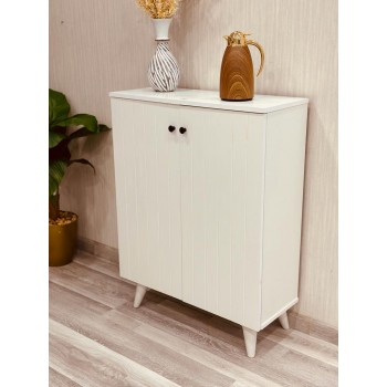 جزامة خشب طبيعي لون ابيض مقلم 2 باب 33*80*105سم