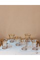 Glass tea bowls set with a gilded pattern, heavy material (6) pieces