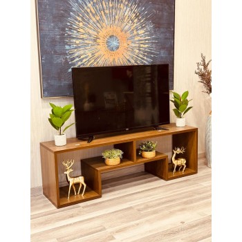 طاولة بلازما خشبي طبيعي لون بني (160*40*50)سم