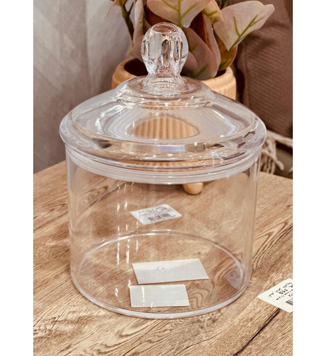 علبة مكسرات اكرلك بغطاء شفاف سادة 21 سم 