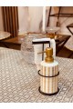 Ceramic soap box set with a towel with a steel base, refillable for hand washing