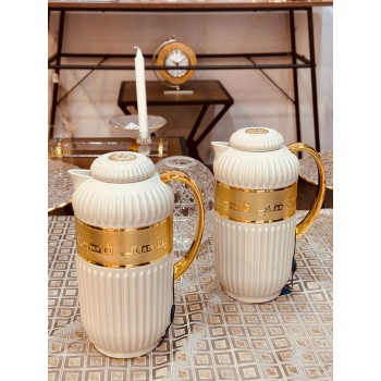 طقم ترامس السيف رمادي فاتح مذهب حافظ للحرارة  -2 حبة