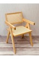 Classic rustic wooden chair in beige color - modern design