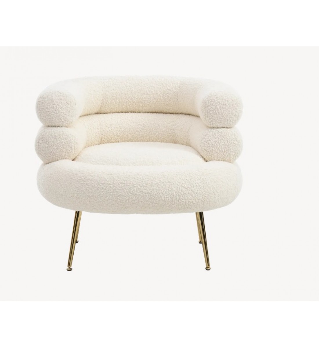 كرسي قماش  بوكلية  بتصميم مميز وجذاب لون ابيض 