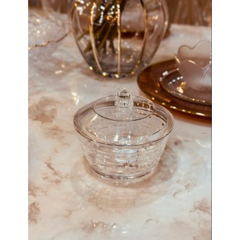 تمرية اكريلك دائري بغطا - شفاف 12سم