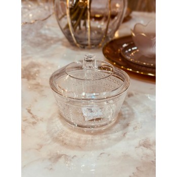 تمرية اكريلك دائري بغطا - شفاف 12سم