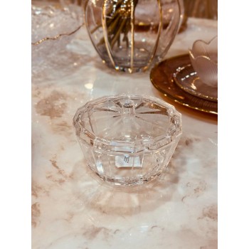 تمرية اكريلك دائري بغطا - شفاف 12سم