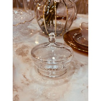 تمرية اكريلك دائري بغطا - شفاف 12سم