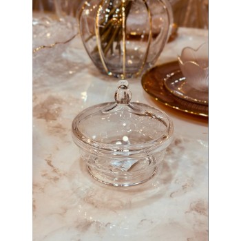 تمرية اكريلك دائري بغطا - شفاف 12سم