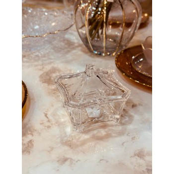 تمرية اكريلك مربع بغطا - شفاف 12سم