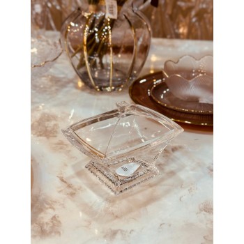 تمرية اكريلك مربع بغطا - شفاف