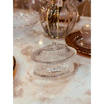 تمرية اكريلك بيضاوي بغطا - شفاف