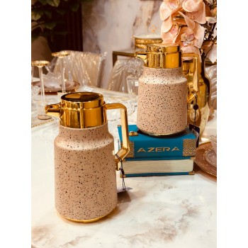 طقم ترامس ريما ابيض سكري منقط مذهب للحرارة  -2 حبة