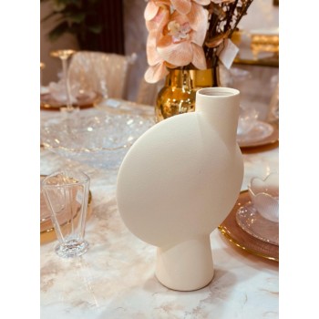 فازة سراميك سكري ريفي خامة ثقيلة ارتفاع 25 سم 