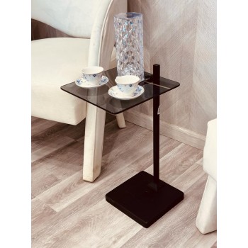 طاولة خدمة مفرد زجاج بقاعدة حديد متين 30*55سم 