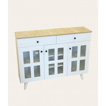 ركن كافي خشبي لون ابيض بسطح بيج 2باب 132*93سم