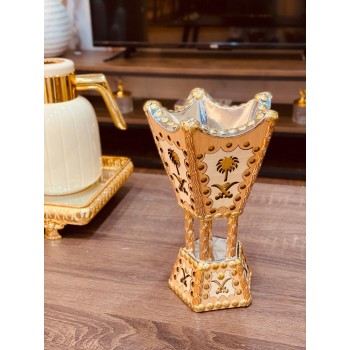 مبخرة خشبي بني شكل سيفين ونخلة 25سم