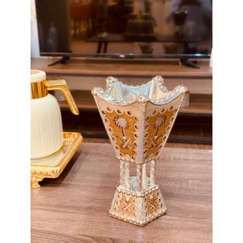 مبخرة خشبي بني شكل سيفين ونخلة 27سم