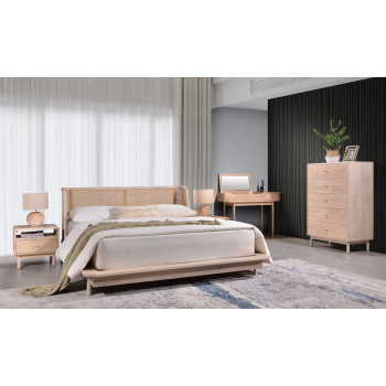 هيكل سرير , خشب ماليزي نفرين  مقاس 214*177*88 سم