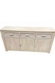 Corner buffet counter, 3 drawers and 3 Malaysian beige wooden doors, size 180 * 45 * 90 cm
