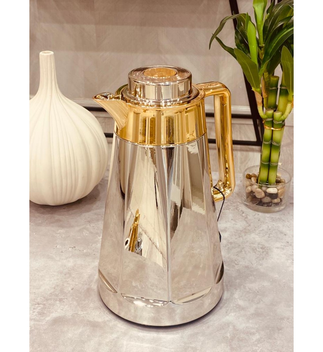 ترمس السيف استيل نيكل لون فضي مذهب 1 لتر 