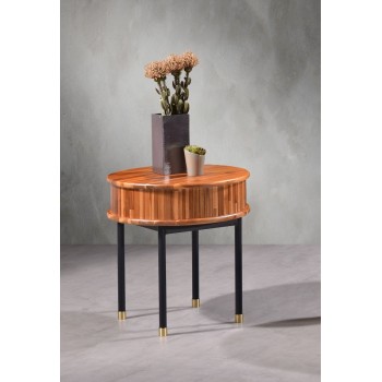 طاولة  خدمة تقديم شاي والقهوة  خشبي ماليزي  بدرج للتخزين 50*52*52سم