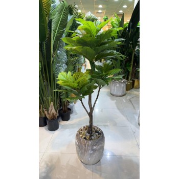 شجر تزيين صناعي  بمركن سراميك شكل حديث 150سم