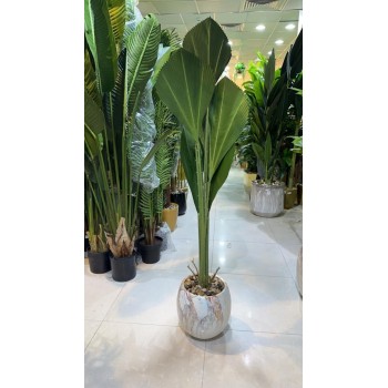 شجر تزيين صناعي  بمركن سراميك شكل حديث 160سم