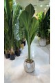 Artificial decorative tree with a golden ceramic pot, modern shape, 160 cm Artificial decorative tree with a golden ceramic pot, modern shape, 160 cm