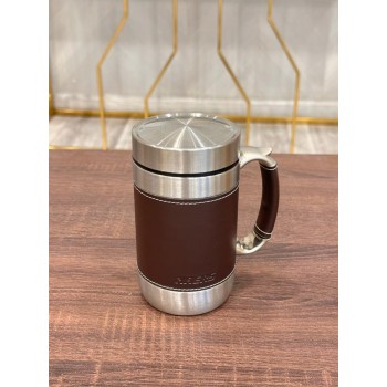 كوب استيل ملبس بجلد حافظ للحرارة 16سم 