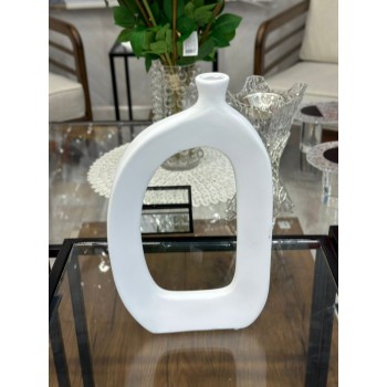  فازه سراميك ابيض مذهب29*18سم