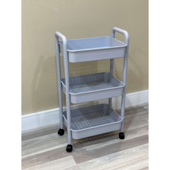 رف بلاستك  للتخزين لون رصاصي 3 دور مقاس30* 76 سم 