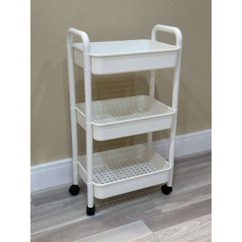 رف بلاستك 3 دور لون ابيض مقاس 30* 76 سم 