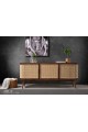 A multi-use wardrobe or storage unit with 3 drawers, brown Malaysian wood, size 175 * 45 * 75 cm